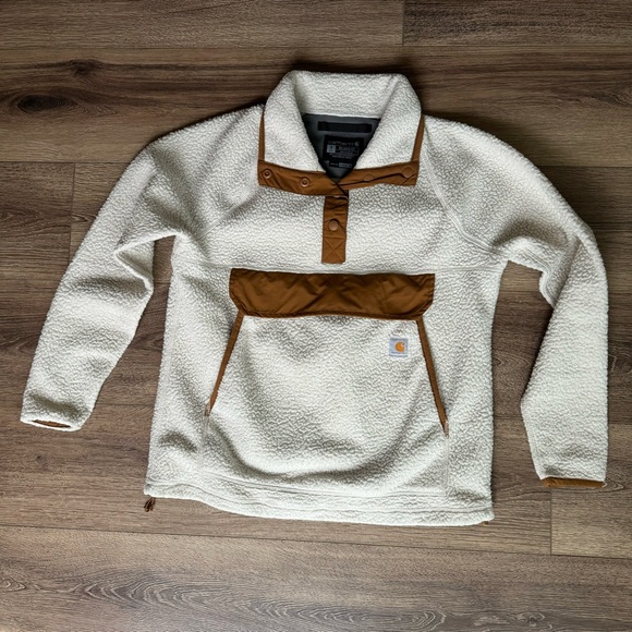 Carhartt Sweaters - Carhartt Relaxed Fit Sherpa Fleece Pullover Sweatshirt Sweater, 0J4991-W